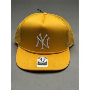 NY Yankees Foam Adjustable Snapback Trucker Rope Hat '47 Gold New